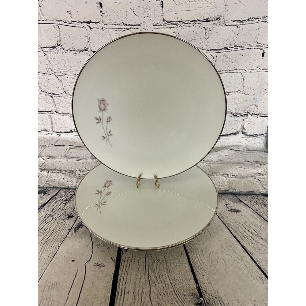 Noritake Pasadena Dinner Plates Set of 3 VTG 6311 Pink Rosebud 10‎ 1/2" Japan